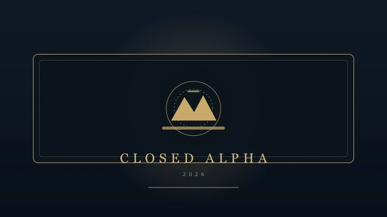 Banner con borde dorado que anuncia la Alfa Cerrada